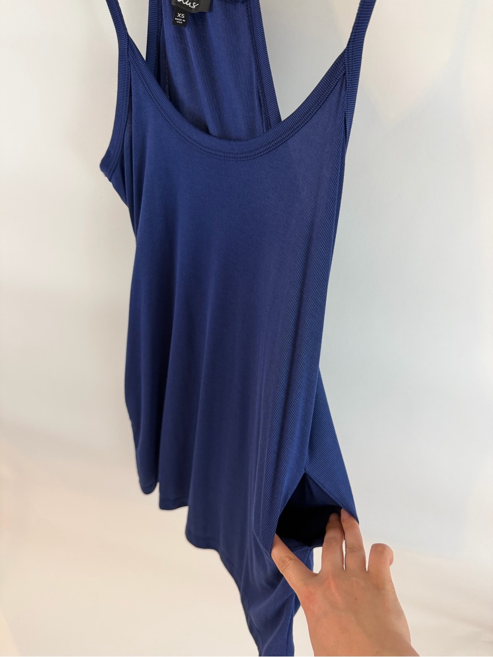 Chill Zone Navy Blue Ribbed Mini Swing Dress - Picture 7 of 8